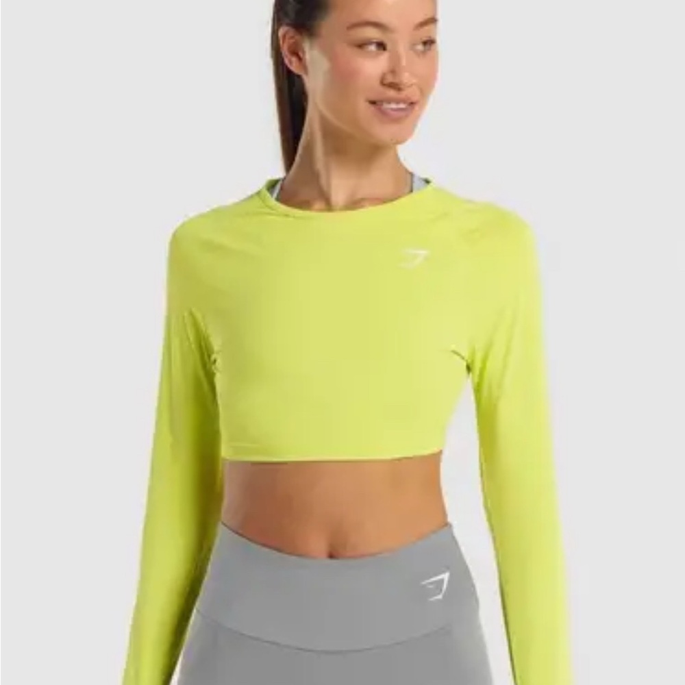 Gymshark Women's Neon Yellow Activewear Crop Top